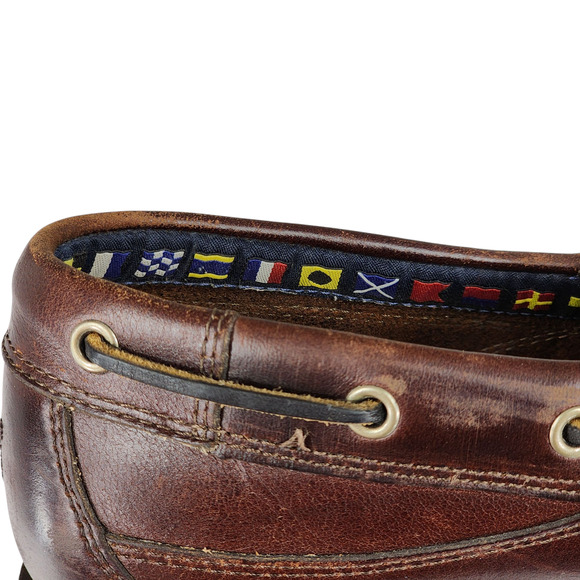 Timberland Boat Shoes sz 11.5 Mens Classic 2 Eye Brown Leather Slip On Loafers - Picture 8 of 11